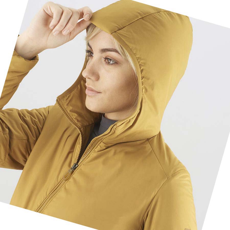 Salomon OUTRACK INSULATED Jacke Damen Gelb | UCYLFIG-80