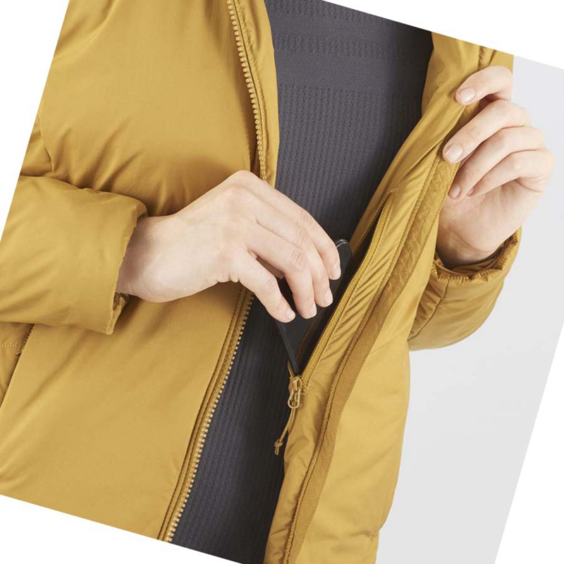 Salomon OUTRACK INSULATED Jacke Damen Gelb | UCYLFIG-80