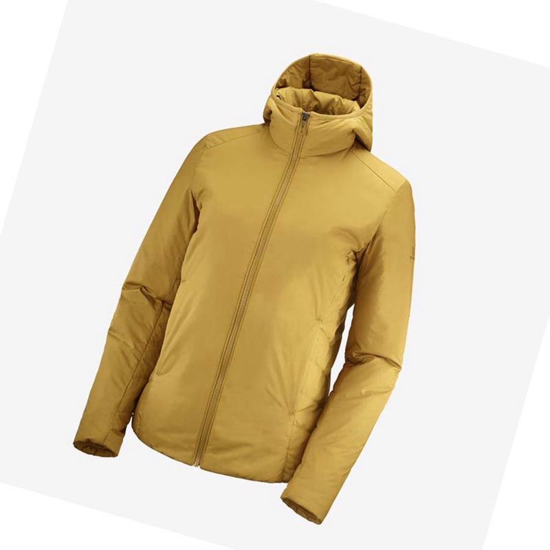 Salomon OUTRACK INSULATED Jacke Damen Gelb | UCYLFIG-80