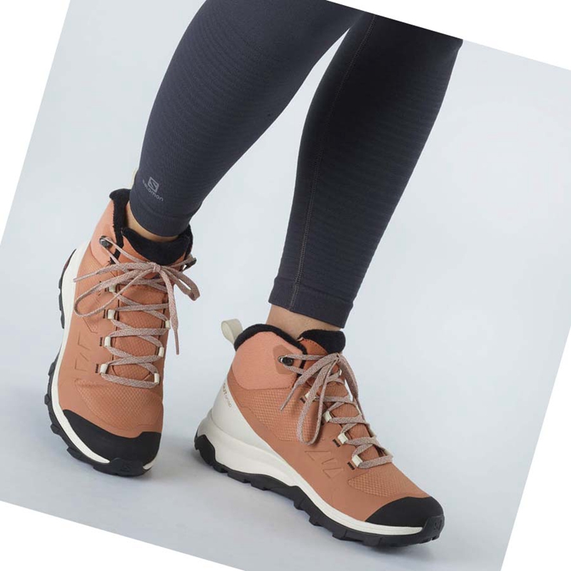 Salomon OUTSNAP CLIMASALOMON™ WATERPROOF Winterstiefel Damen Beige | AJYCUQL-31