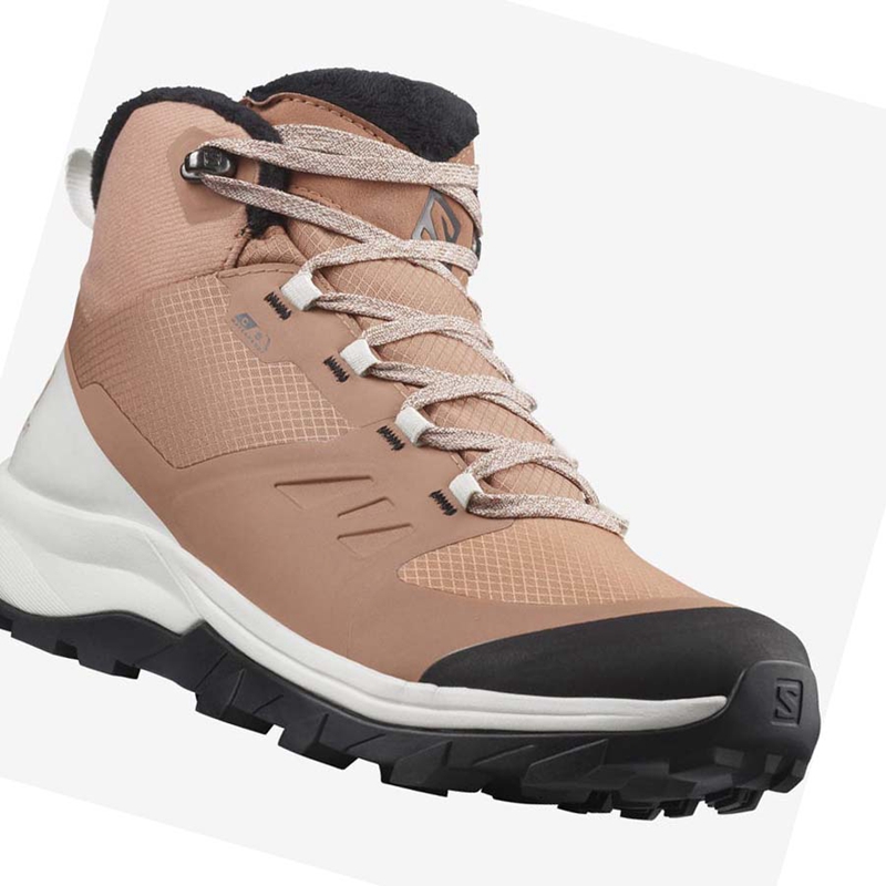 Salomon OUTSNAP CLIMASALOMON™ WATERPROOF Winterstiefel Damen Beige | AJYCUQL-31