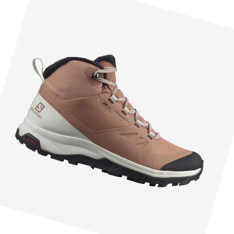 Salomon OUTSNAP CLIMASALOMON™ WATERPROOF Winterstiefel Damen Beige | AJYCUQL-31