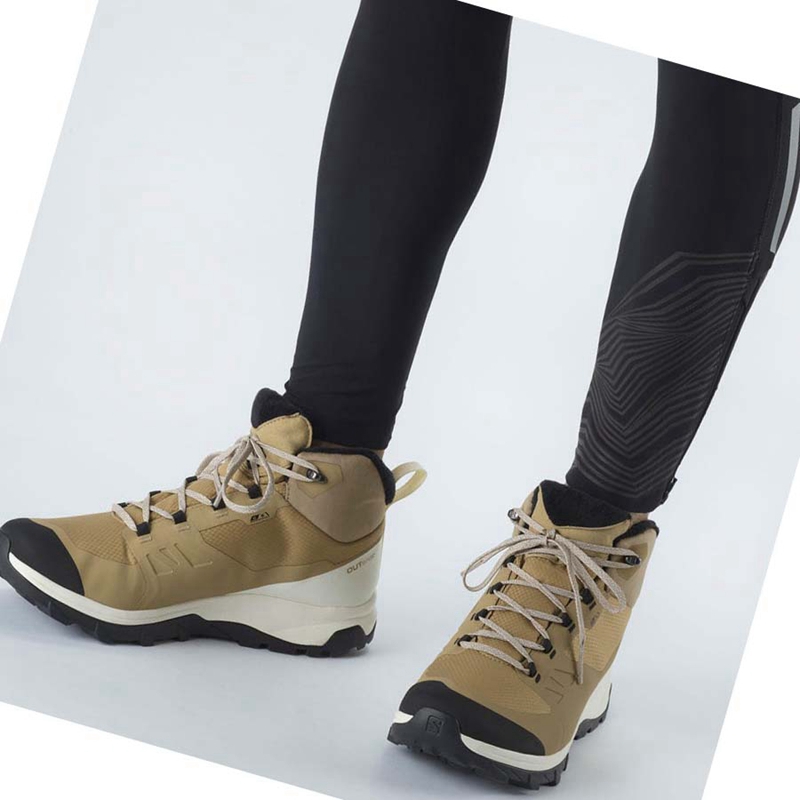 Salomon OUTSNAP CLIMASALOMON™ WATERPROOF Winterstiefel Herren Braun | WRULTOG-21