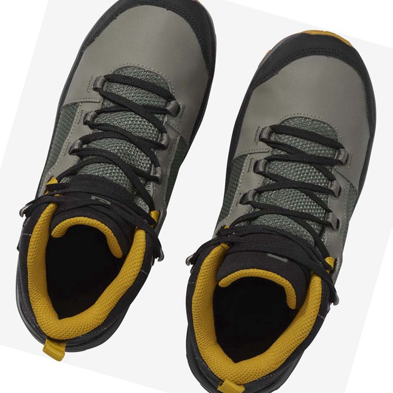 Salomon OUTWARD CLIMASALOMON™ WATERPROOF Wanderschuhe Kinder Olivgrün | BPVWIFQ-42