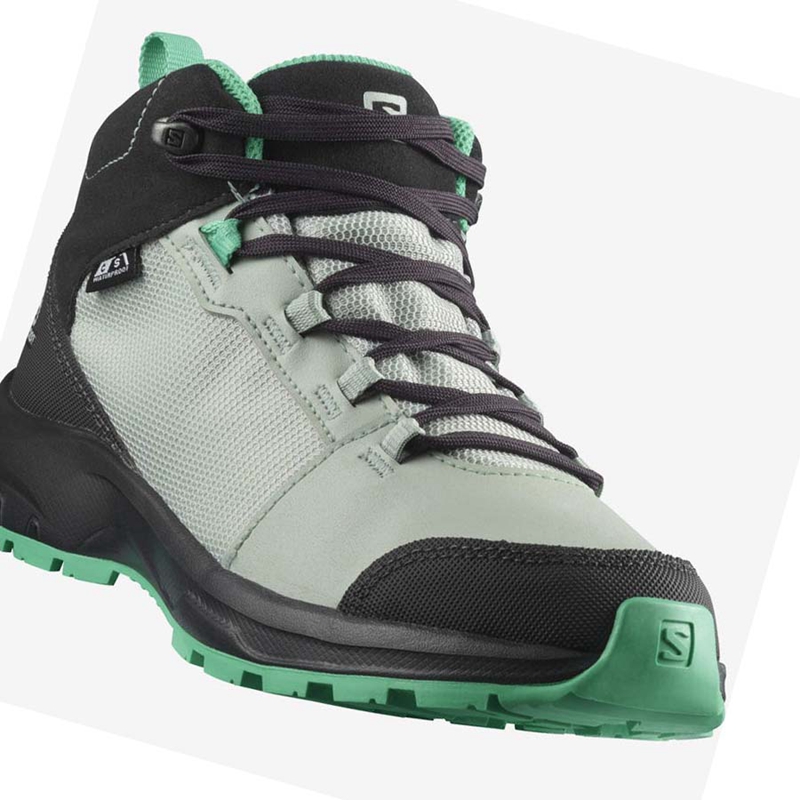Salomon OUTWARD CLIMASALOMON™ WATERPROOF Wanderschuhe Kinder Mintfarben | VUACNZF-93