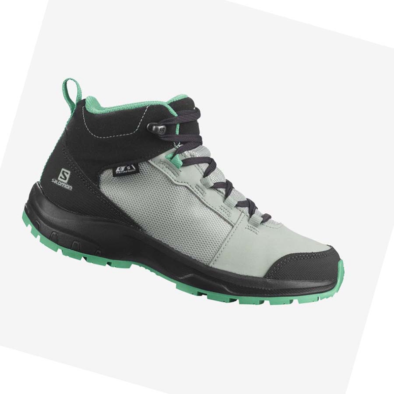 Salomon OUTWARD CLIMASALOMON™ WATERPROOF Wanderschuhe Kinder Mintfarben | VUACNZF-93