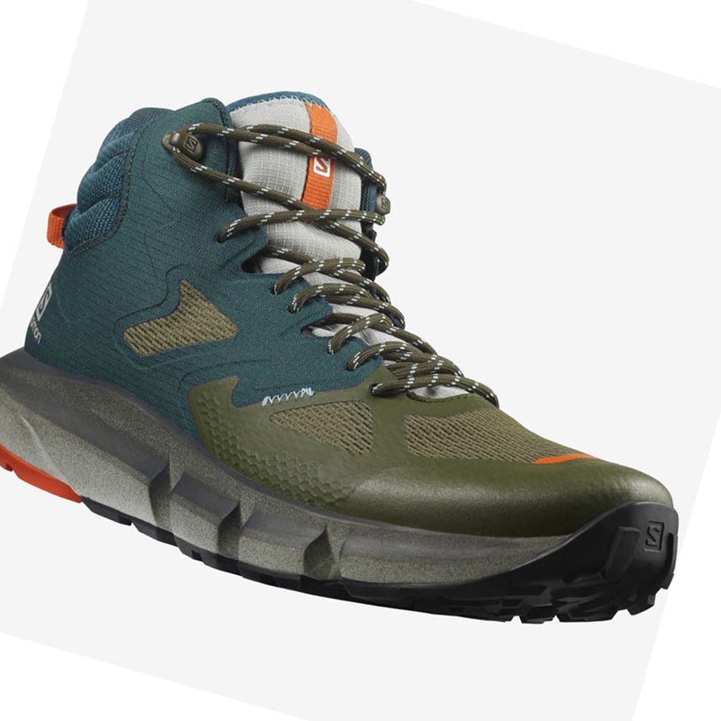 Salomon PREDICT HIKE MID GORE-TEX Wanderschuhe Herren Tiefesgrün Olivgrün | PXRQGNW-14