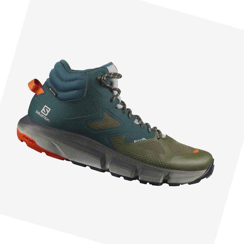 Salomon PREDICT HIKE MID GORE-TEX Wanderschuhe Herren Tiefesgrün Olivgrün | PXRQGNW-14