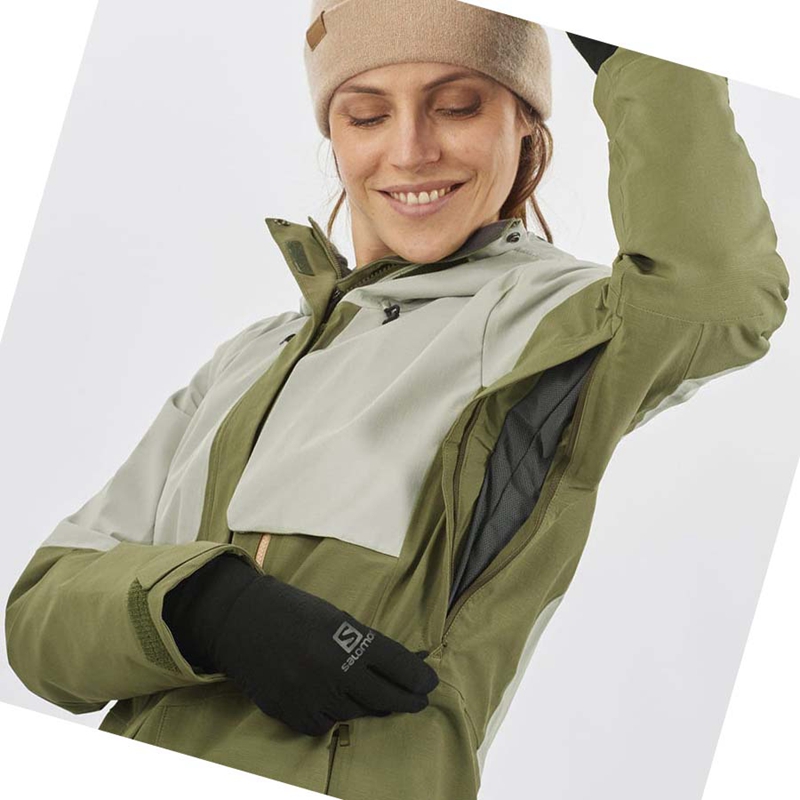 Salomon PROOF LIGHT Skijacken Damen Olivgrün | TPBXEOH-09