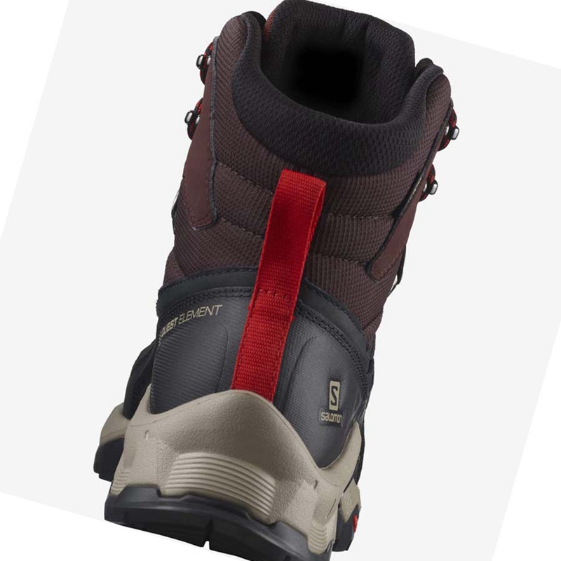 Salomon QUEST ELEMENT GORE-TEX Wanderschuhe Herren Grau Rot | EULINQP-01
