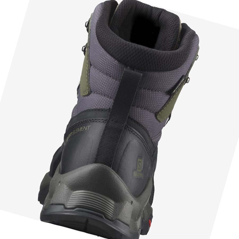 Salomon QUEST ELEMENT GORE-TEX Wanderschuhe Herren Schwarz Olivgrün | PDLJEAC-71