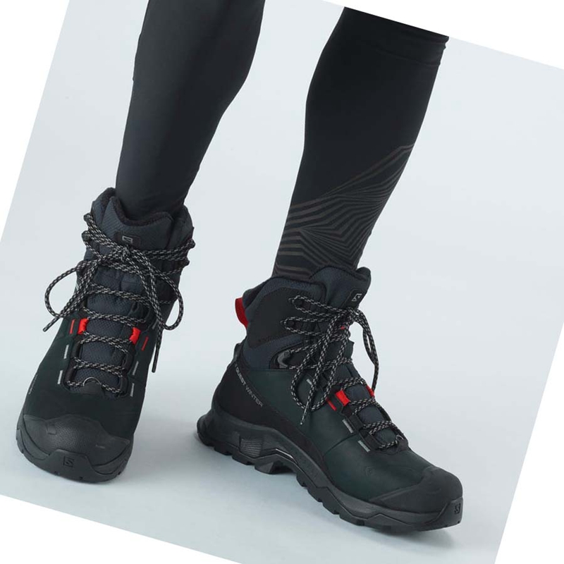 Salomon QUEST WINTER THINSULATE™ CLIMASALOMON™ WATERPROOF Winterstiefel Damen Schwarz | KGVWCMR-10