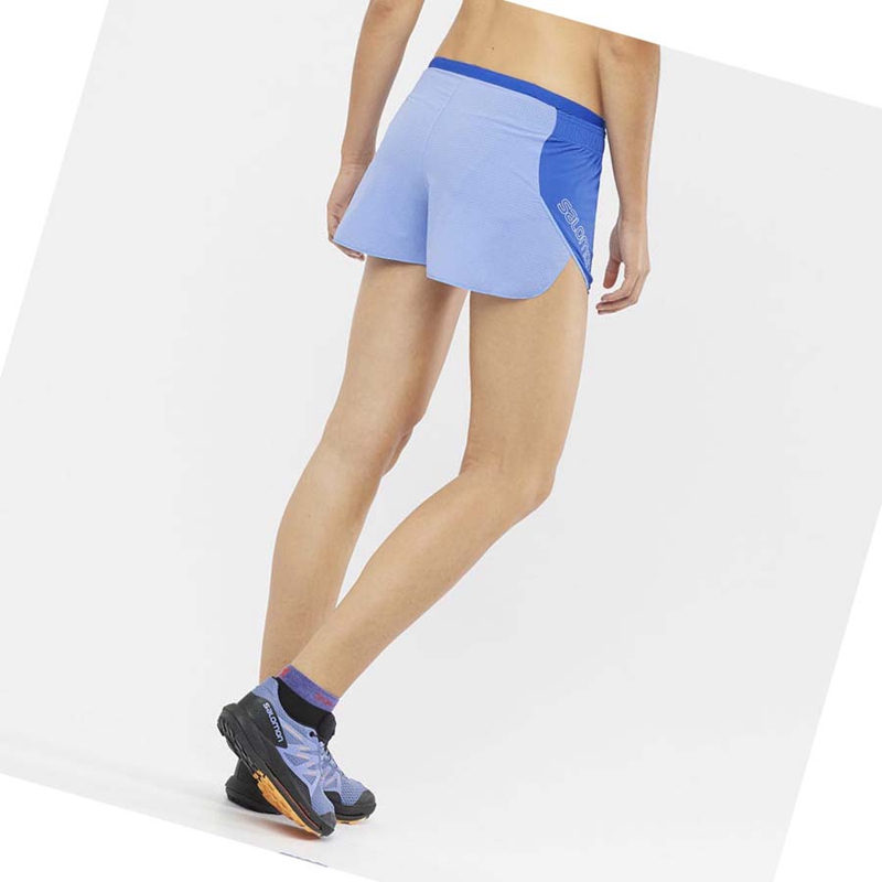 Salomon SENSE AERO 3'' Kurze Hose Damen Blau | XIAJSGT-81