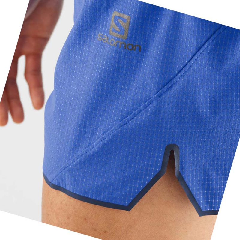 Salomon SENSE AERO 3'' Kurze Hose Herren Blau | BMVTOWE-75