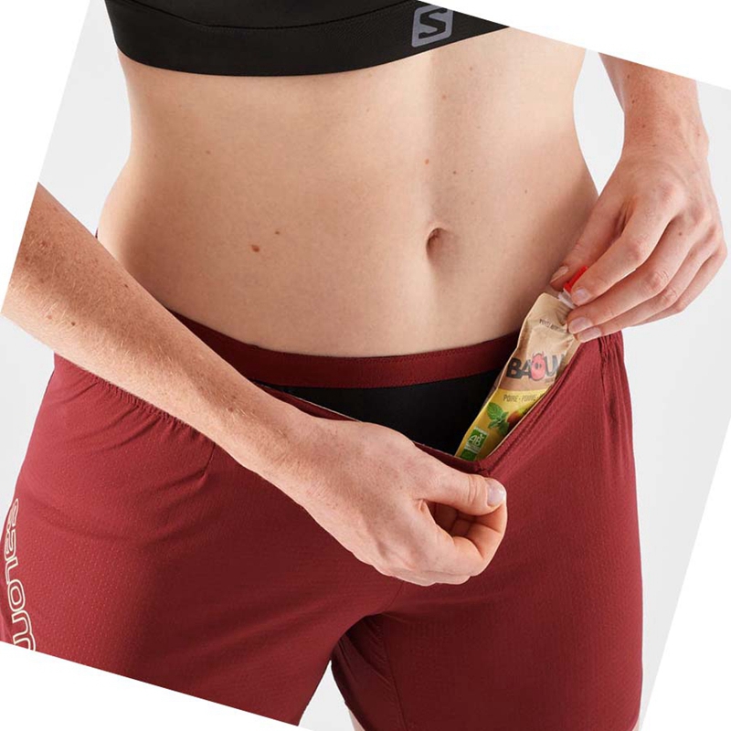 Salomon SENSE AERO 5'' Kurze Hose Damen Rot | BPNCVOF-72