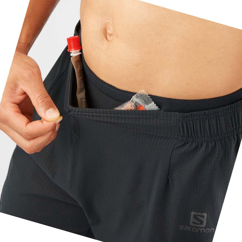 Salomon SENSE AERO 5'' Kurze Hose Herren Schwarz | OWJTEQF-67