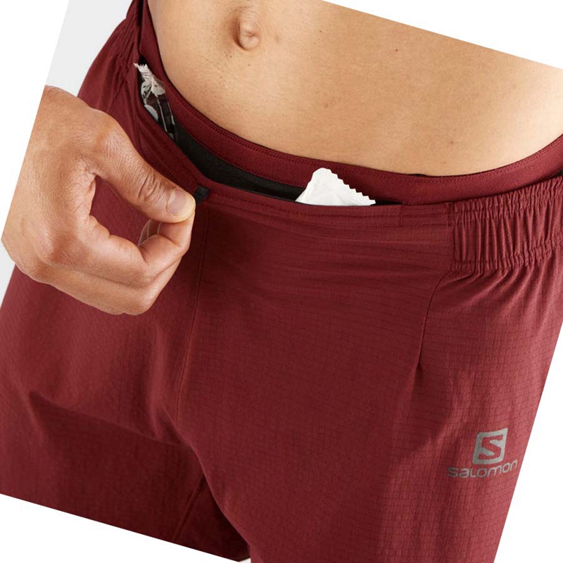 Salomon SENSE AERO 5'' Kurze Hose Herren Rot | UTFYEMS-87