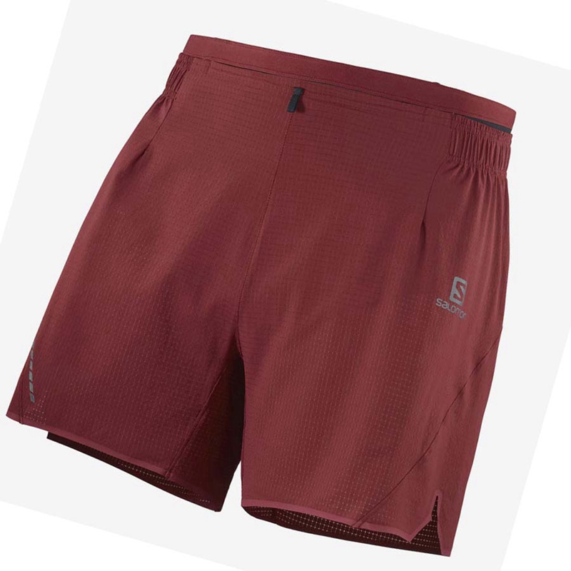 Salomon SENSE AERO 5\'\' Kurze Hose Herren Rot | UTFYEMS-87