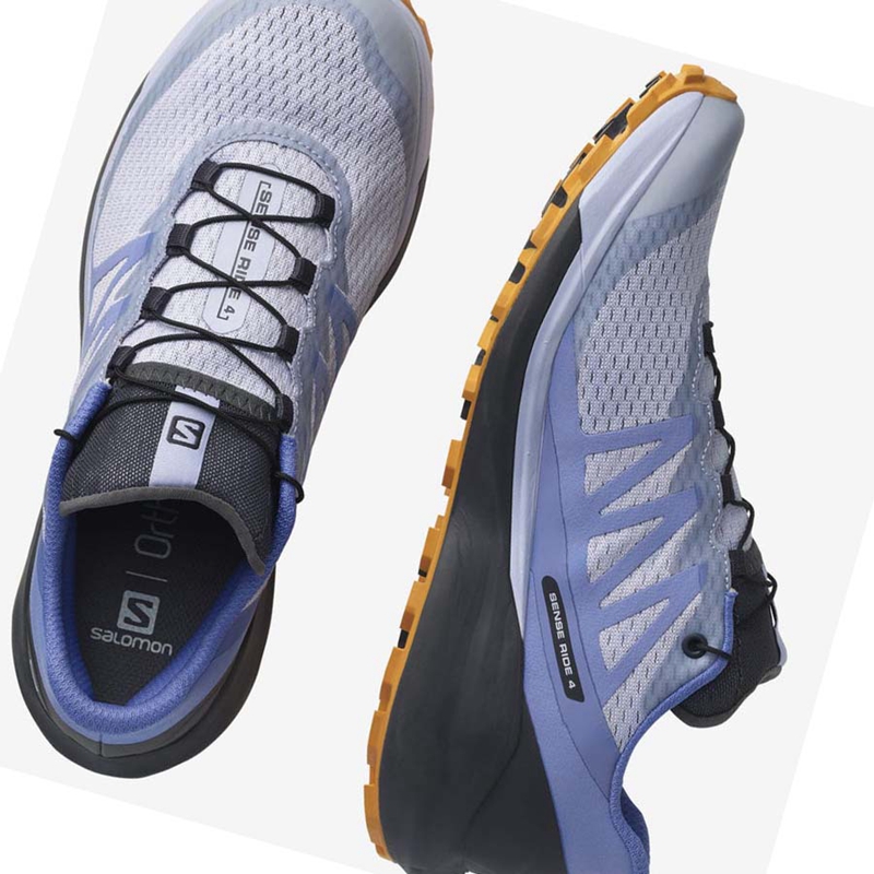 Salomon SENSE RIDE 4 Trailrunning Schuhe Damen Blau | ANKGMHS-34