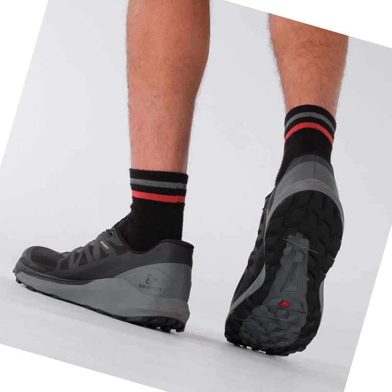 Salomon SENSE RIDE 4 Trailrunning Schuhe Herren Schwarz Grau | CHYAOKG-45