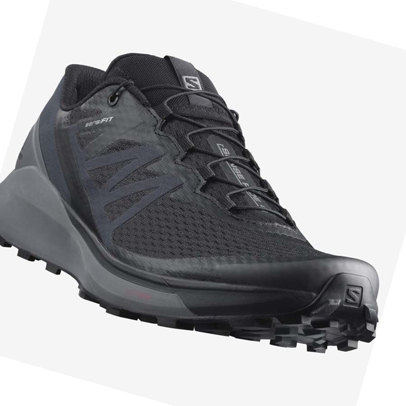 Salomon SENSE RIDE 4 Trailrunning Schuhe Herren Schwarz Grau | CHYAOKG-45