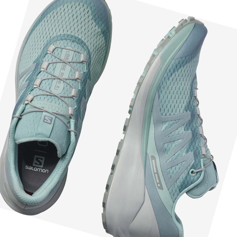 Salomon SENSE RIDE 4 Trailrunning Schuhe Damen Mintfarben | CXUFLID-68