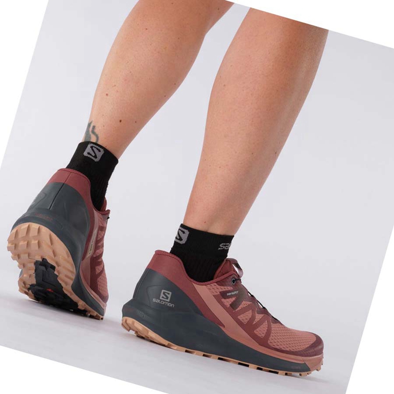 Salomon SENSE RIDE 4 Trailrunning Schuhe Damen Lila Orange | KLMNEJD-86