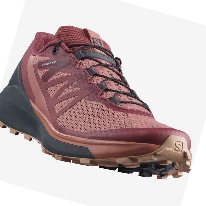 Salomon SENSE RIDE 4 Trailrunning Schuhe Damen Lila Orange | KLMNEJD-86