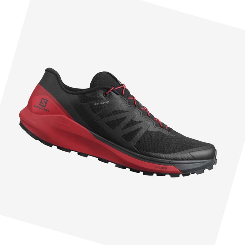 Salomon SENSE RIDE 4 Trailrunning Schuhe Herren Schwarz Rot | NGFYMJQ-13