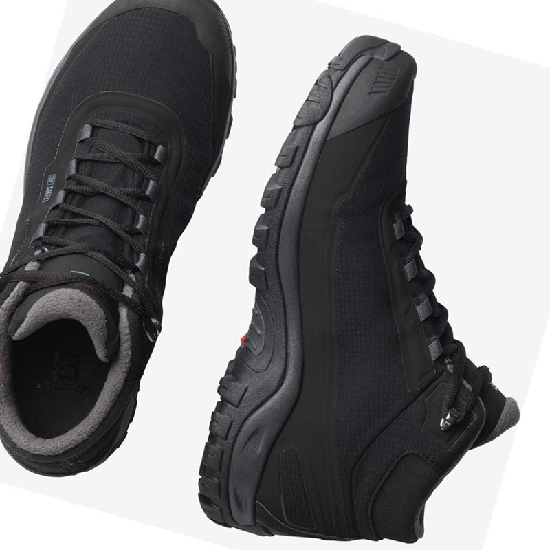 Salomon SHELTER CLIMASALOMON™ WATERPROOF Winterstiefel Herren Schwarz | ETWFZIC-86