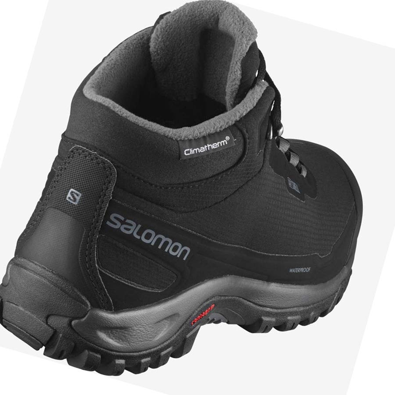 Salomon SHELTER CLIMASALOMON™ WATERPROOF Winterstiefel Herren Schwarz | ETWFZIC-86