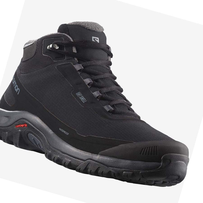 Salomon SHELTER CLIMASALOMON™ WATERPROOF Winterstiefel Herren Schwarz | ETWFZIC-86