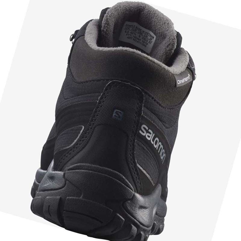 Salomon SHELTER CLIMASALOMON™ WATERPROOF Winterstiefel Herren Schwarz | ETWFZIC-86