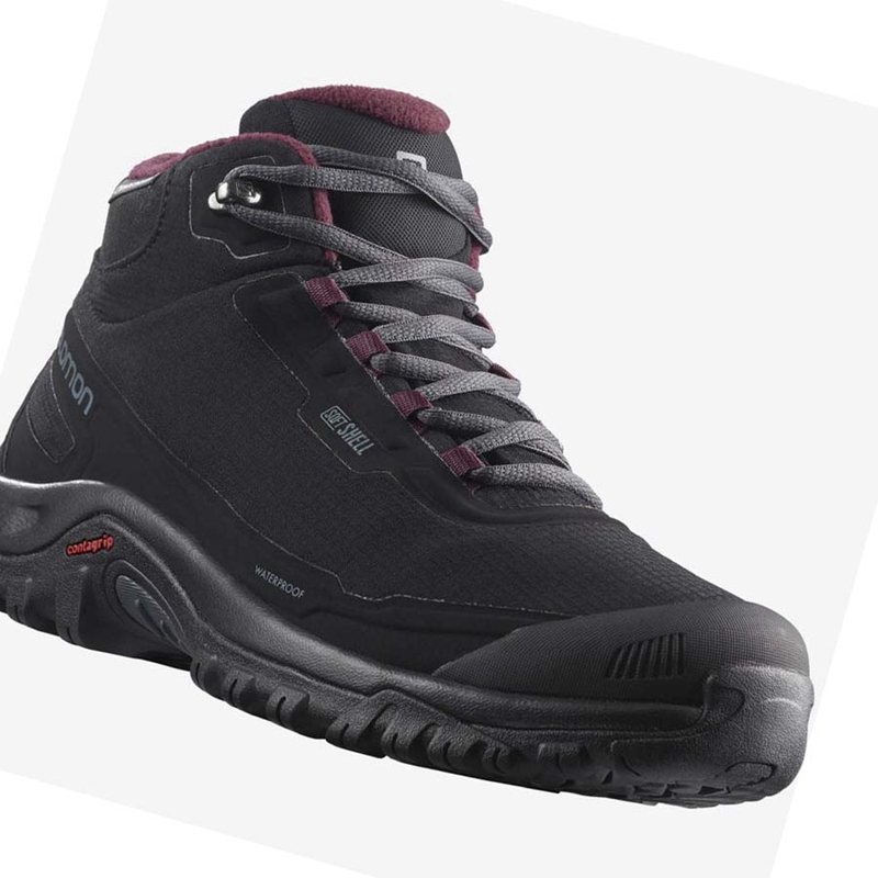 Salomon SHELTER CLIMASALOMON™ WATERPROOF Winterstiefel Damen Schwarz | ZUNEYLC-31