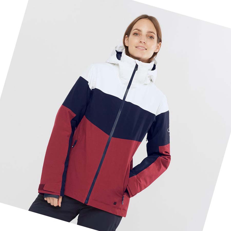Salomon SLALOM Skijacken Damen Rot | TLYSUKF-86