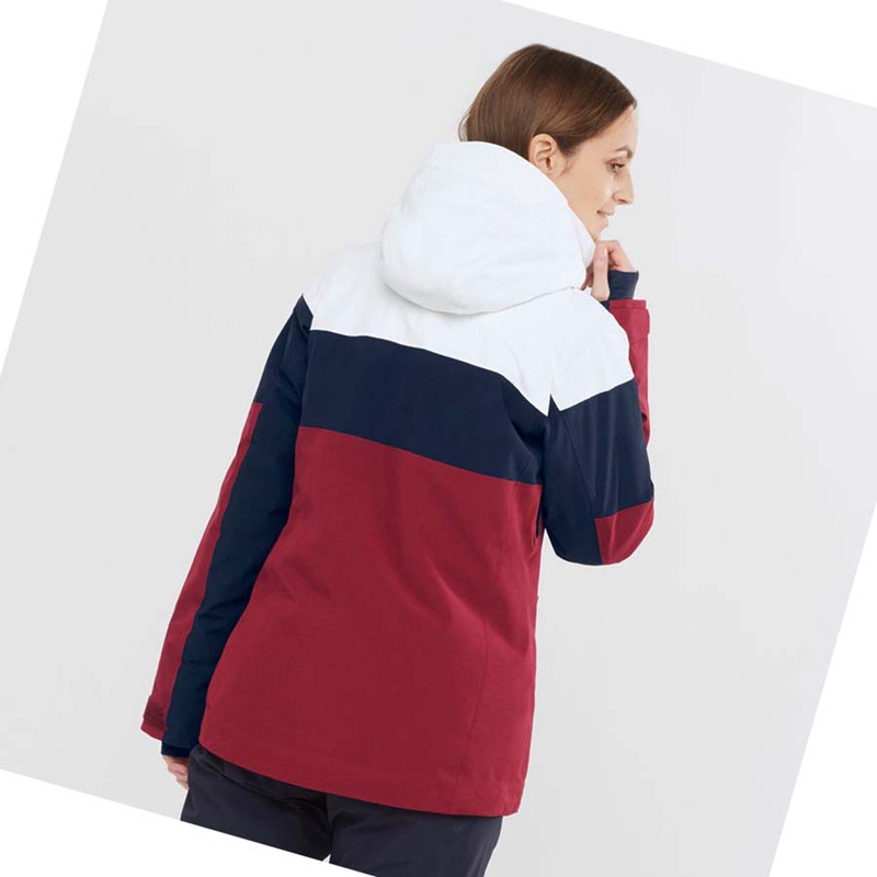 Salomon SLALOM Skijacken Damen Rot | TLYSUKF-86
