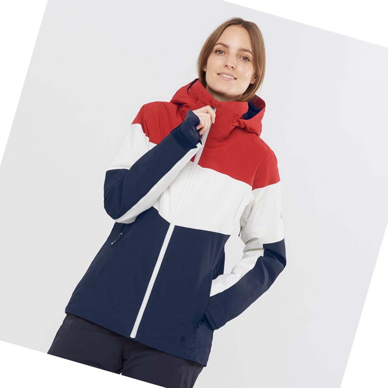 Salomon SLALOM Skijacken Damen Weiß | LJKBXAD-60