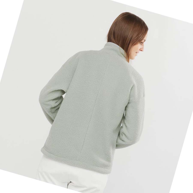 Salomon SNOWSHELTER TEDDY Hoodie Damen Grün | ECOATMN-83