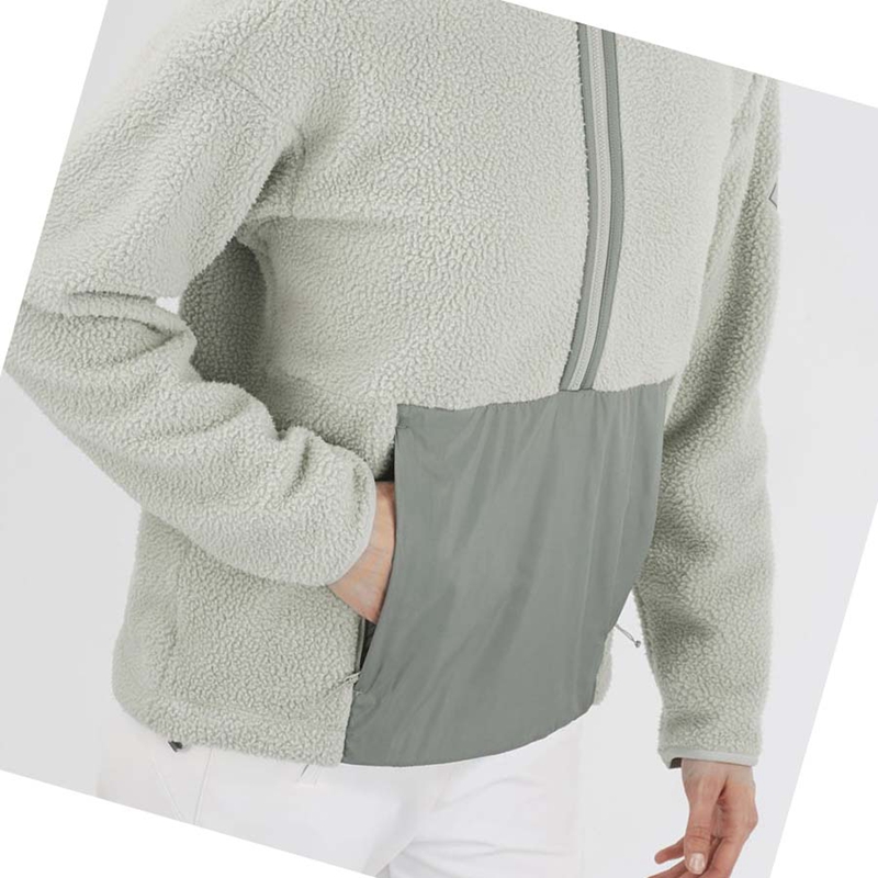 Salomon SNOWSHELTER TEDDY Hoodie Damen Grün | ECOATMN-83