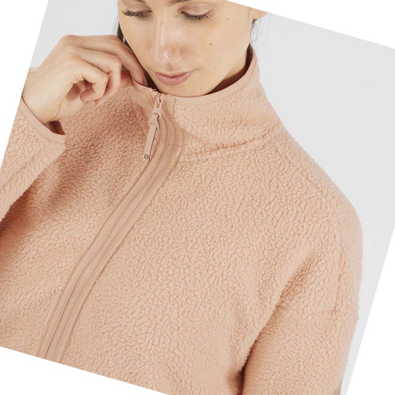 Salomon SNOWSHELTER TEDDY Hoodie Damen Rosa | ZYVWAUK-68