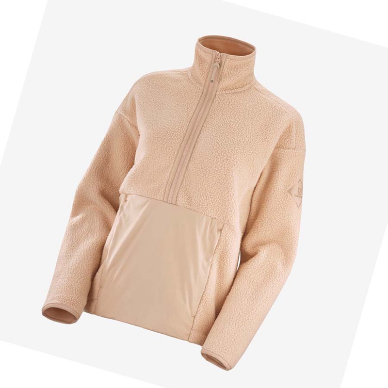 Salomon SNOWSHELTER TEDDY Hoodie Damen Rosa | ZYVWAUK-68