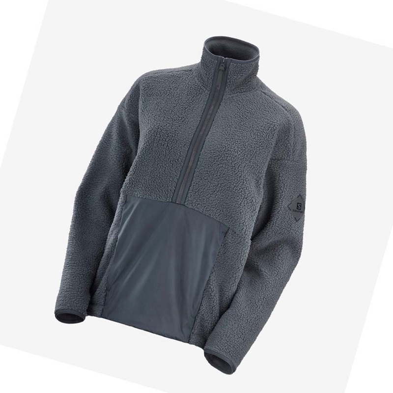Salomon SNOWSHELTER TEDDY Hoodie Damen Schwarz | HSOTQEM-60