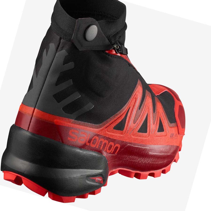 Salomon SNOWSPIKE CLIMASALOMON™ WATERPROOF Trailrunning Schuhe Damen Schwarz Rot | PGUHDZR-16