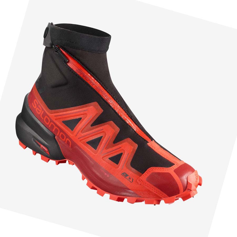 Salomon SNOWSPIKE CLIMASALOMON™ WATERPROOF Trailrunning Schuhe Damen Schwarz Rot | PGUHDZR-16