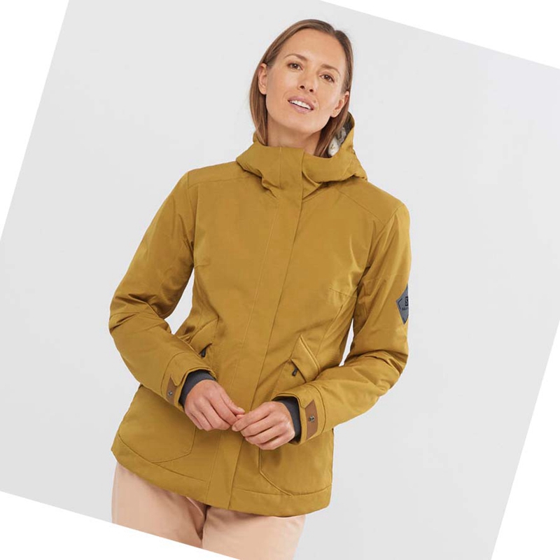 Salomon SNOW REBEL Skijacken Damen Gelb | LKRUFCO-40