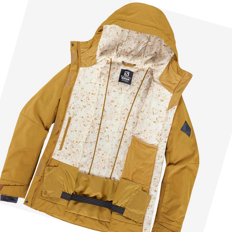 Salomon SNOW REBEL Skijacken Damen Gelb | LKRUFCO-40