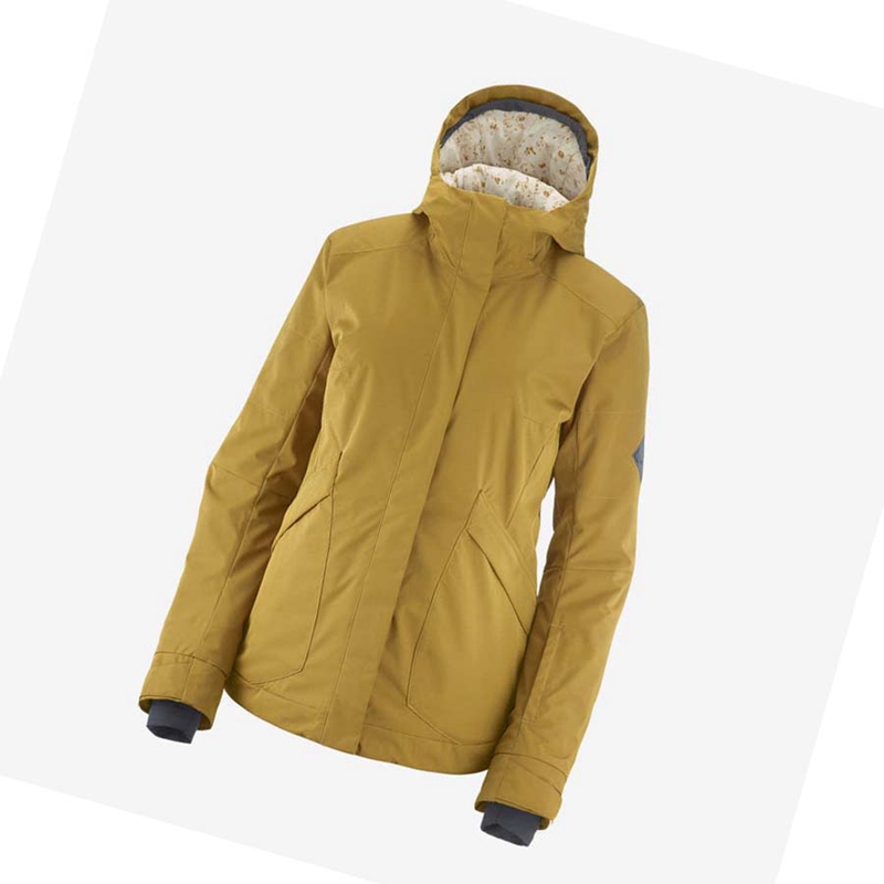 Salomon SNOW REBEL Skijacken Damen Gelb | LKRUFCO-40