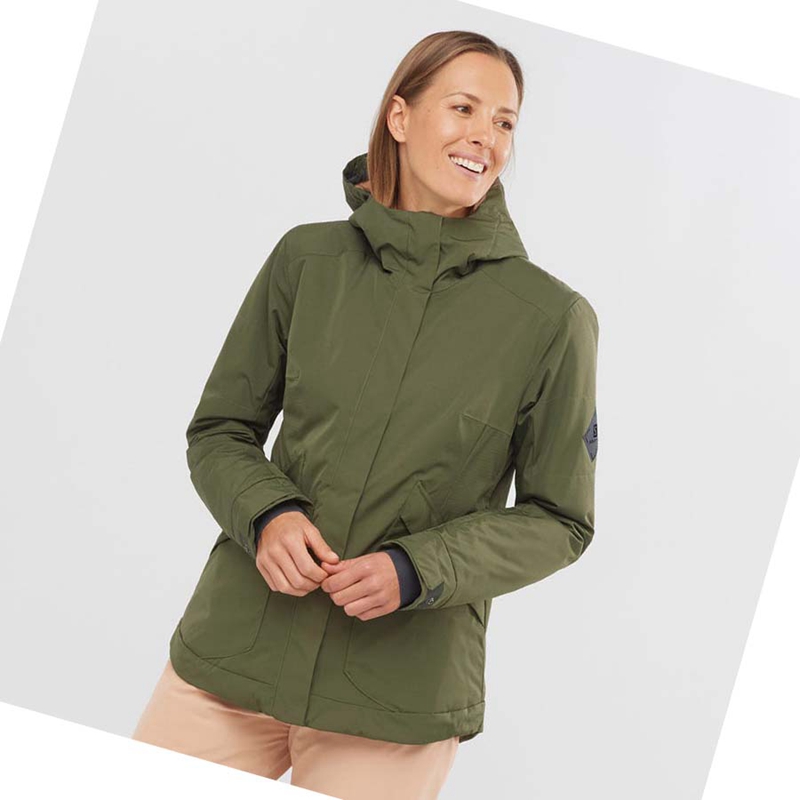 Salomon SNOW REBEL Skijacken Damen Olivgrün | EANOKQM-13