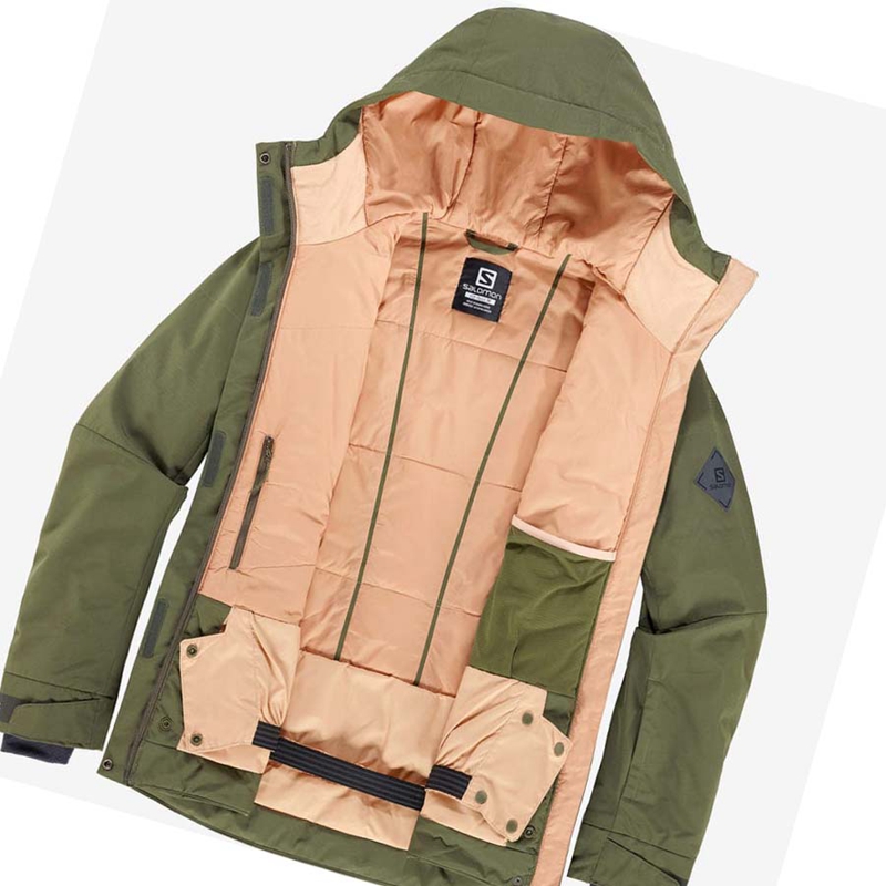 Salomon SNOW REBEL Skijacken Damen Olivgrün | EANOKQM-13