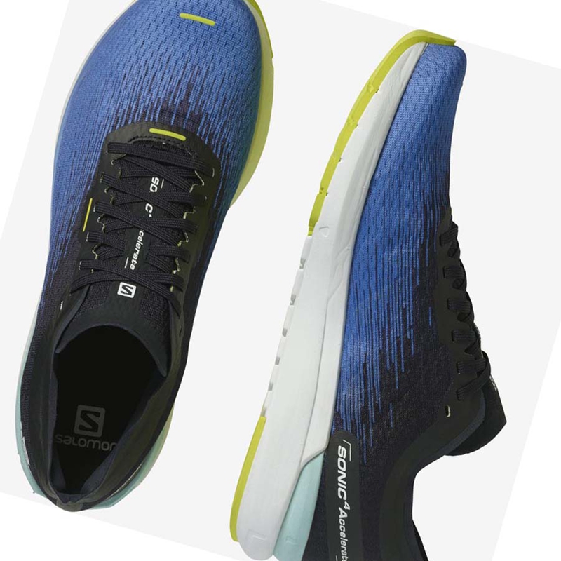 Salomon SONIC 4 Accelerate Laufschuhe Herren Blau Weiß | BHDCKWS-67